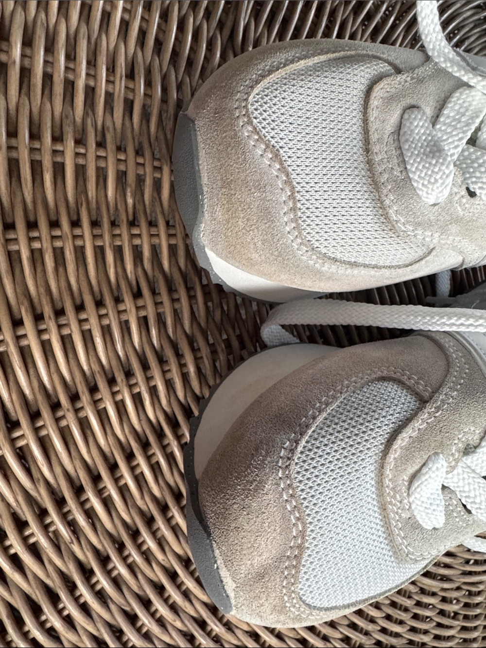 New Balance Women’s White and Light Gray Platform Sneakers - Picture 7 of 10